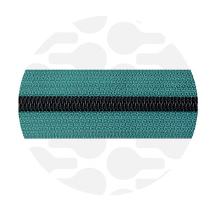 seaspray Teal-Black Nylon Coil Zipper
