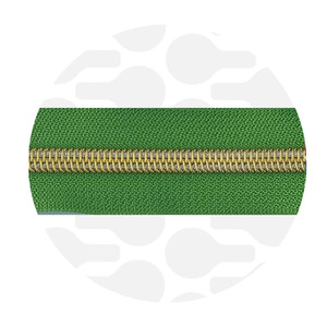 Apple Green-Gold Nylon Coil zipper