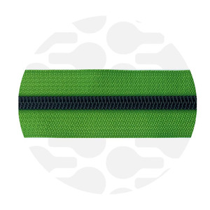 Apple Green-Black Nylon Coil Zipper