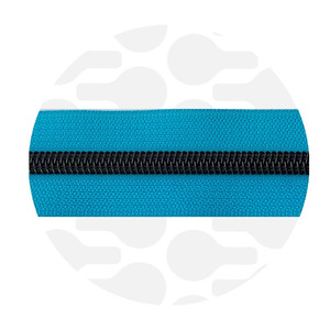 Aqua-Black Nylon Coil Zipper