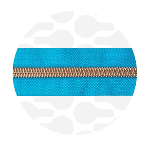 Aqua-RoseGold Nylon Coil Zipper