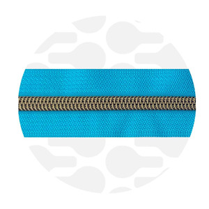 Aqua-Brass Nylon Coil Zipper