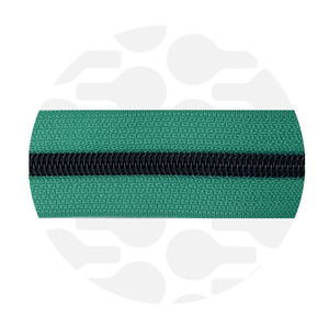 Frosted Green-Black Nylon Coil Zipper
