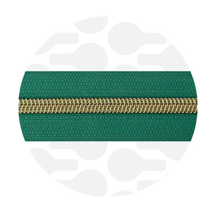 Frosted Green-Gold Nylon Coil Zipper