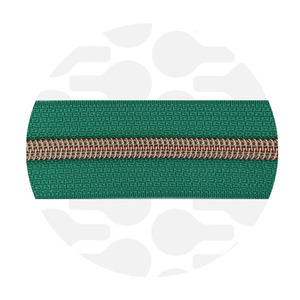 Frosted Green-Rose Gold Nylon Coil Zipper