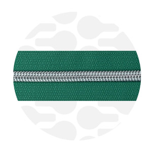 Frosted Green-Silver Nylon Coil Zipper