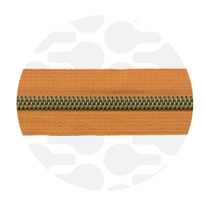 Zipper nylon coil Burned orange anti-brass