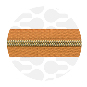 Zipper nylon coil Burned orange gold