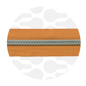 Zipper nylon coil Burned orange silver