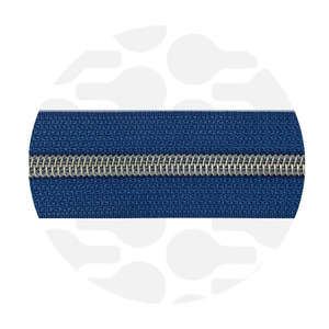 Stormy Blue-Silver Nylon Coil Zipper