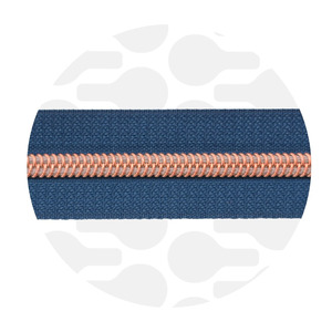Stormy Blue-Rose Gold Nylon Coil Zipper