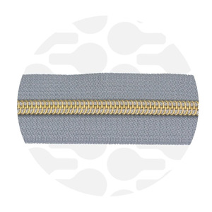 Zipper nylon coil Stone grey Gold
