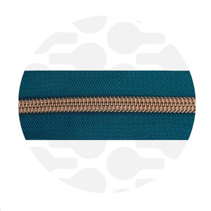 Nordic Teal - Rose Gold Nylon Coil Zipper