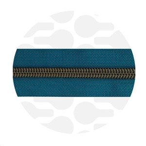 Nordic Teal - Bronze Nylon Coil Zipper
