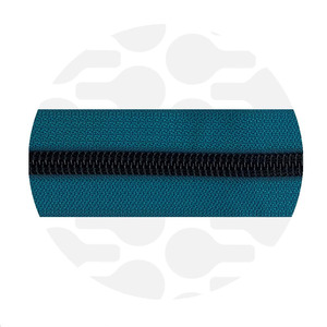 Nordic Teal - Black Nylon Coil Zipper