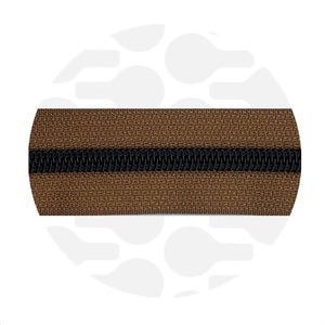 Tobacco Brown-Black Nylon Coil Zipper