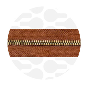 cognac-brass-metal zipper