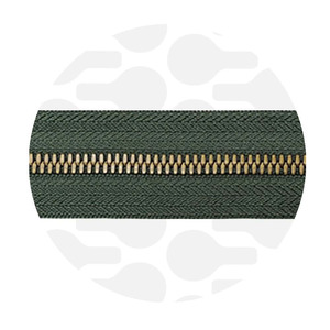 Metal Zipper 5 Sage Green - Brass