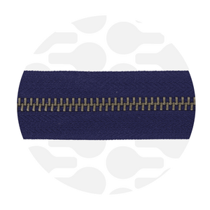 Zipper Metal Dark blue Antique brass