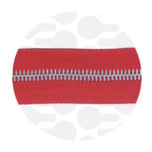 Zipper Metal Red Nickel