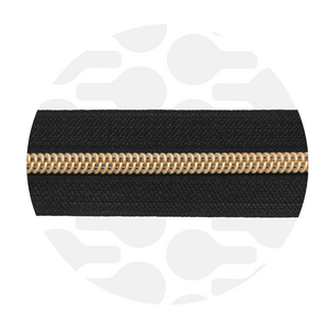 Zipper nylon coil Black gold