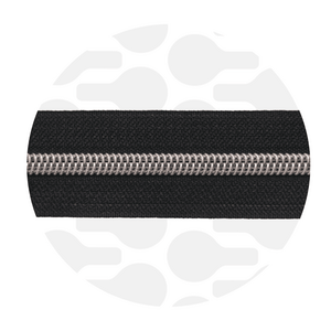 Zipper nylon coil Black silver