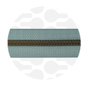 Smokey Mint - Antique Brass Nylon Coil Zipper