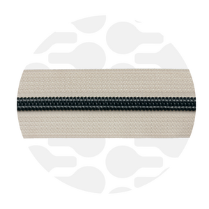 Zipper nylon coil off white black