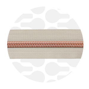 Zipper nylon coil off white rose