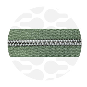 Zipper nylon coil Willow Green NIckel