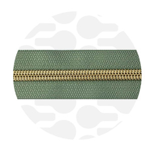 Zipper nylon coil Willow Green Gold