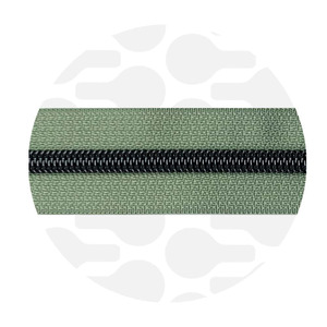 Zipper nylon coil Willow Green Gunmetal