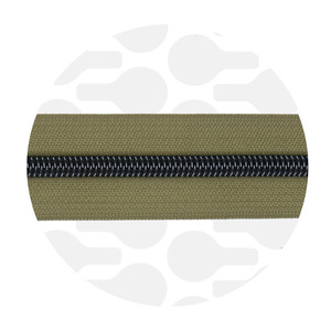 Mossy Green-Gun metal Nylon Coil Zipper