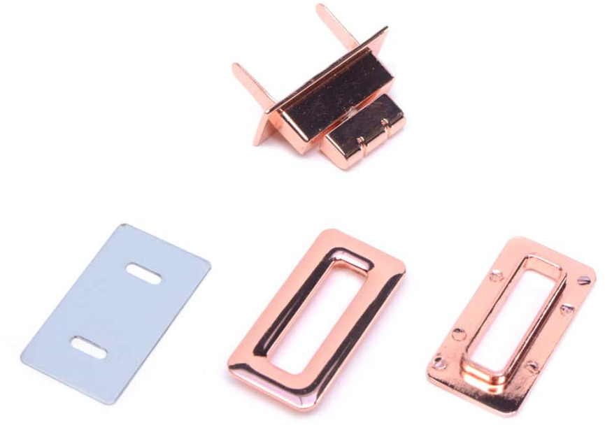 Rechthoekige draaisluiting Rosé goud 2