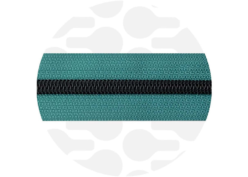 seaspray Teal-Black Nylon Coil Zipper