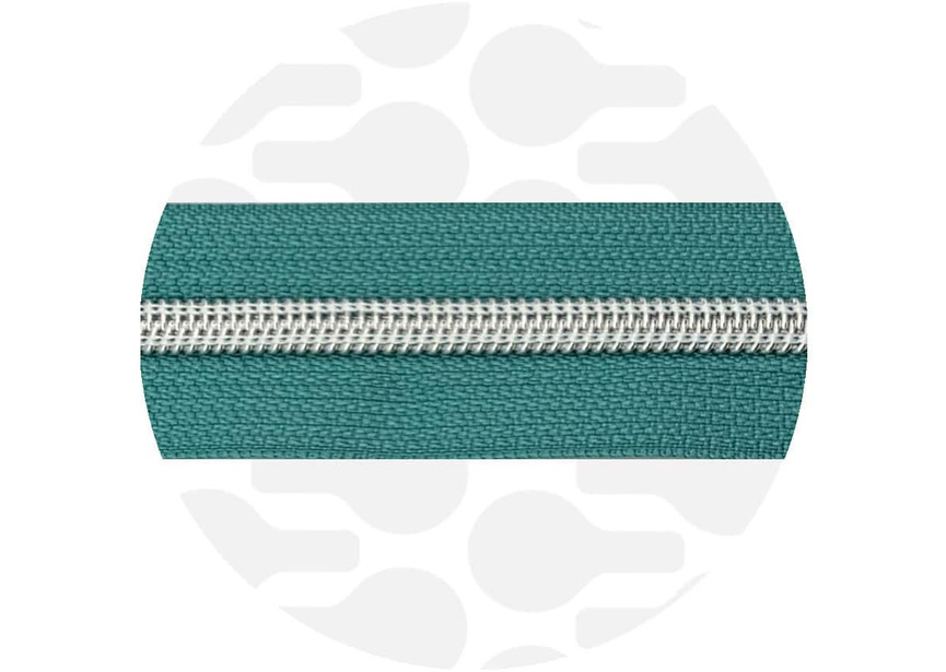 seaspray Teal-Nickel Nylon Coil Zipper