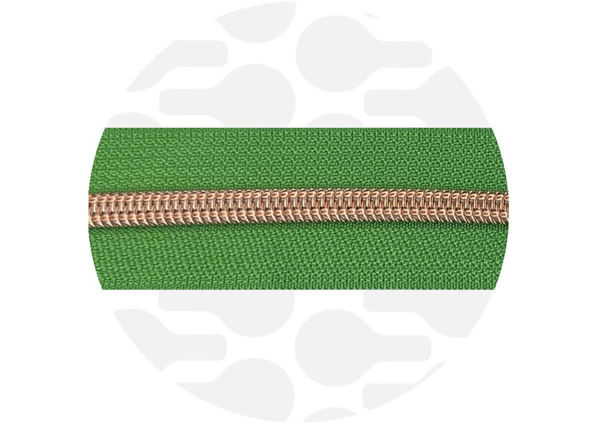 Apple Green-Rose Gold Nylon Coil zipper