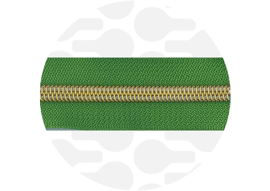 Apple Green-Gold Nylon Coil zipper