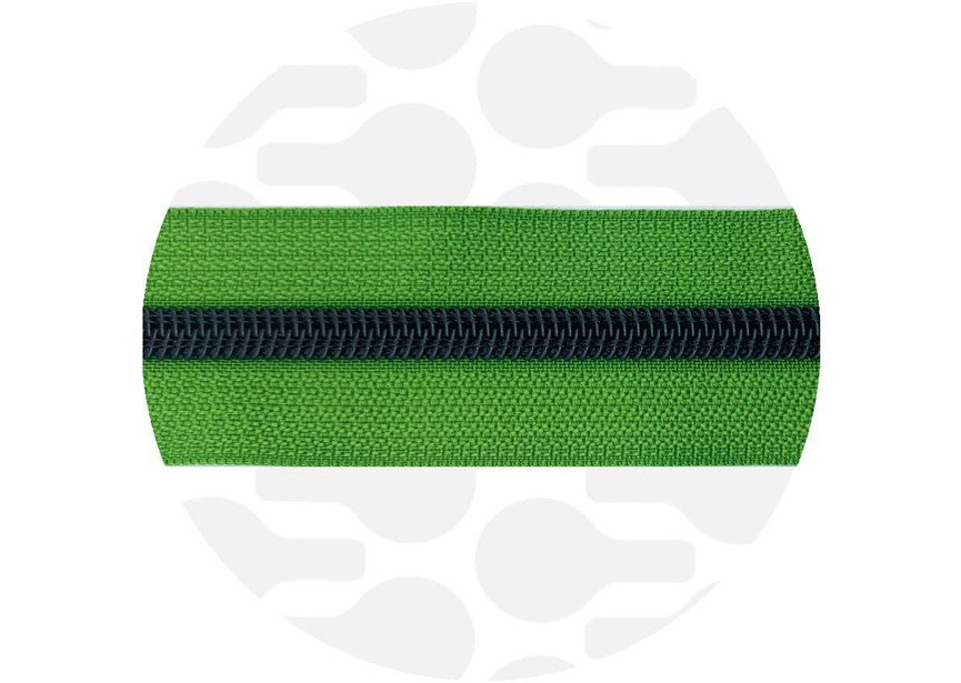 Apple Green-Black Nylon Coil Zipper