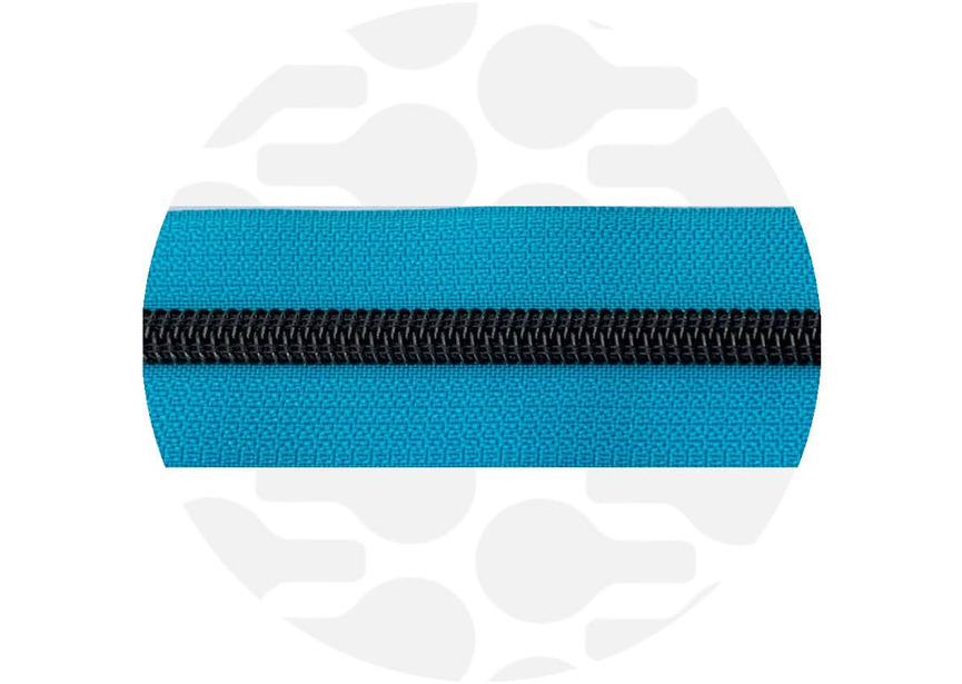 Aqua-Black Nylon Coil Zipper