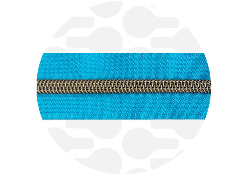 Aqua-Brass Nylon Coil Zipper