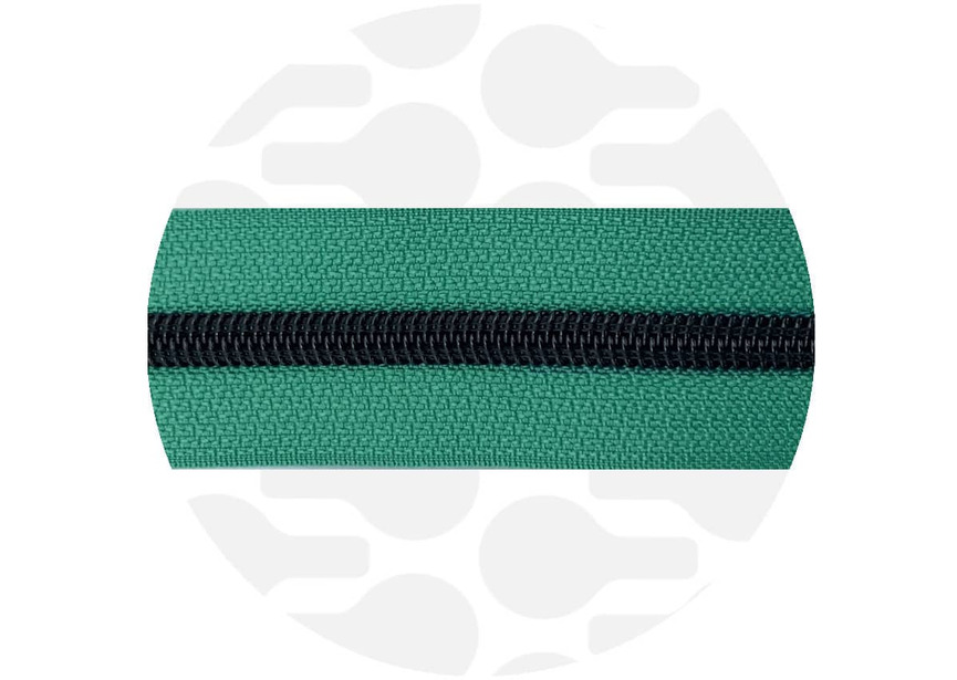 Frosted Green-Black Nylon Coil Zipper