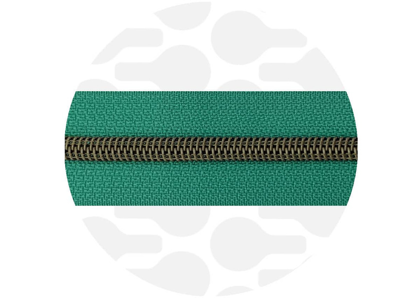 Frosted Green-Bronze Nylon Coil Zipper