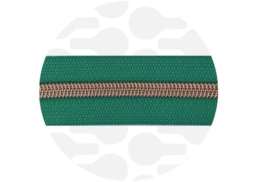 Frosted Green-Rose Gold Nylon Coil Zipper