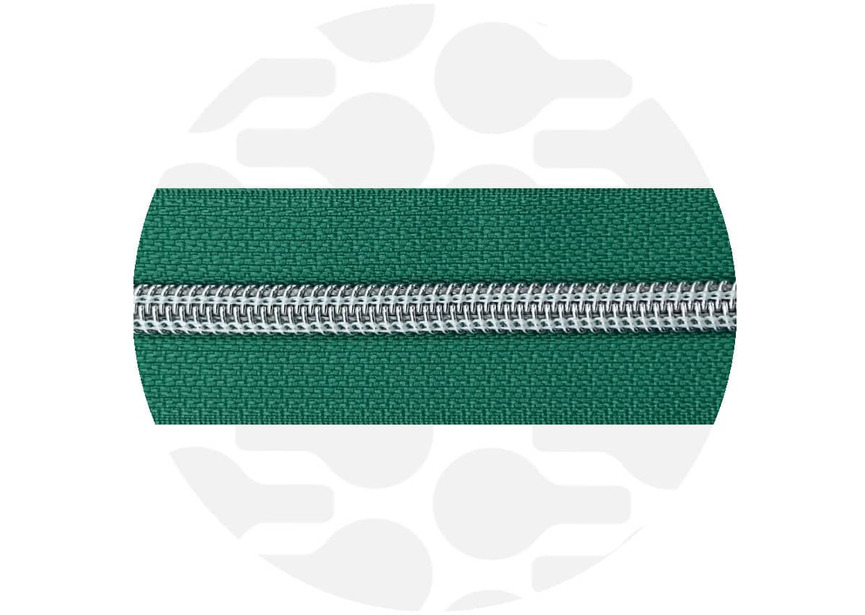 Frosted Green-Silver Nylon Coil Zipper