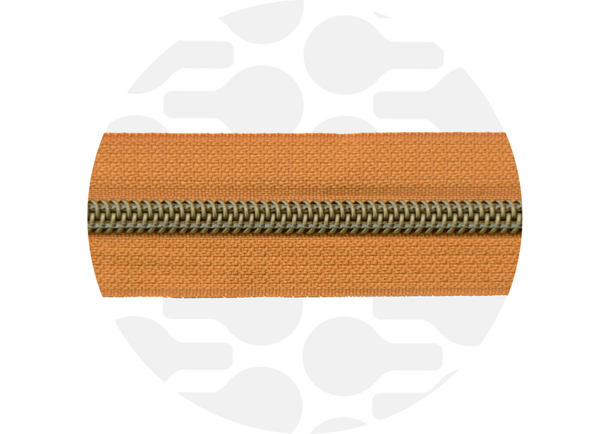 Zipper nylon coil Burned orange anti-brass