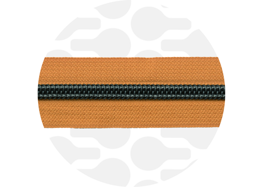Zipper nylon coil Burned orange black
