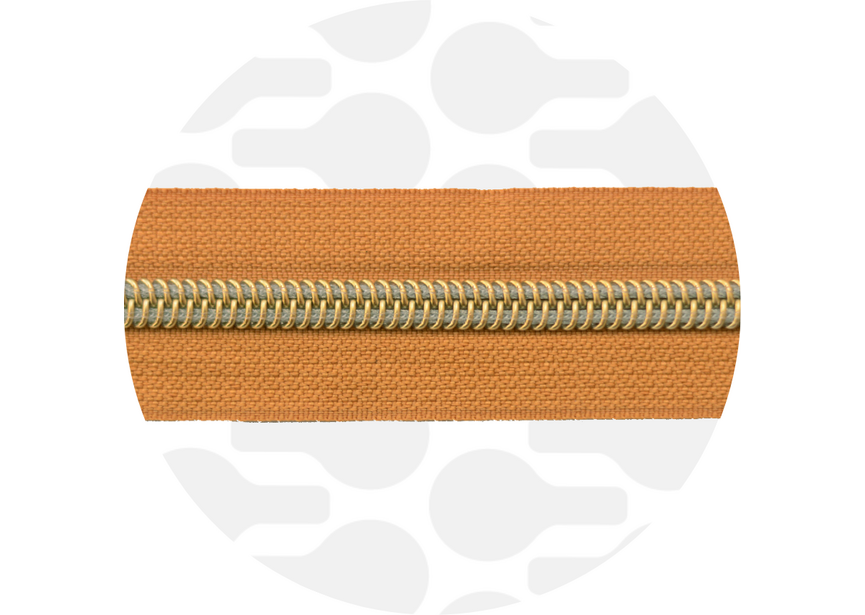 Zipper nylon coil Burned orange gold