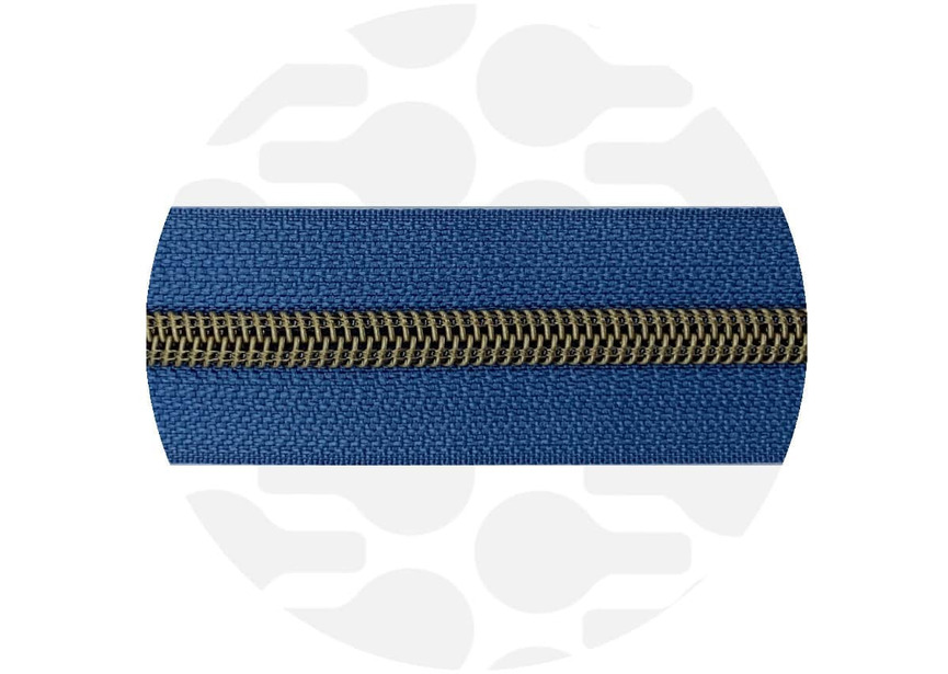 Stormy Blue-Bronze Nylon Coil Zipper