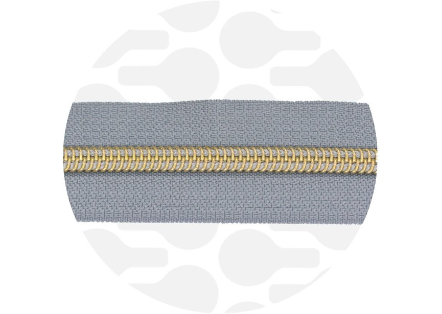 Zipper nylon coil Stone grey Gold